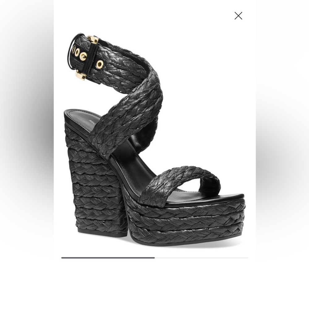 Michael Kors Womens Rhoda Open Toe Espadrille Platform Sandals